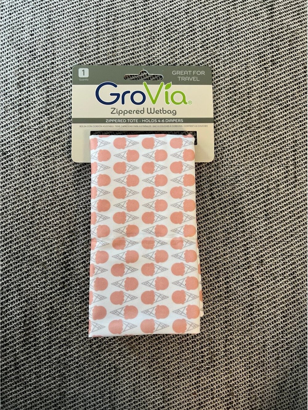 NWT Grovia zip wet bag Grapefruit Ice Cream